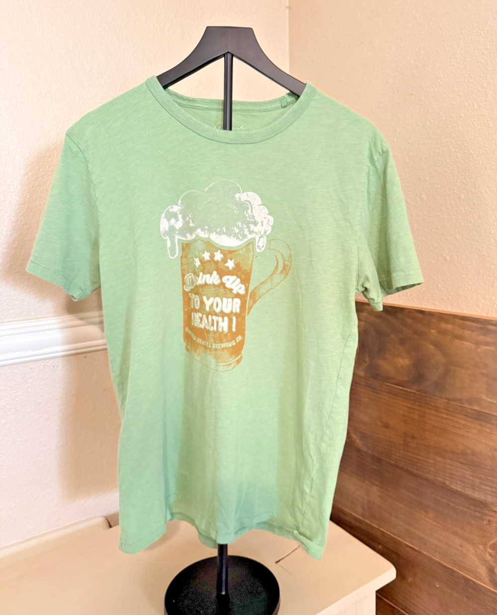 Lucky Brand California Beer Graphic T-Shirt Men's Medium Green Short Sleeve Tee